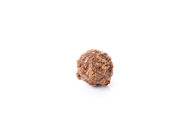 Sweet truffle isolated on white background, close up