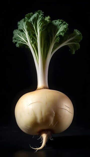 Sweet turnip on an isolated black background