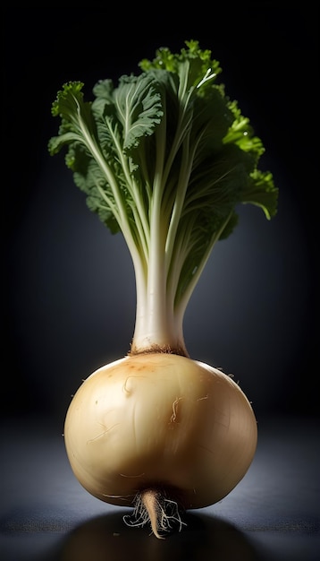 Sweet turnip on an isolated black background