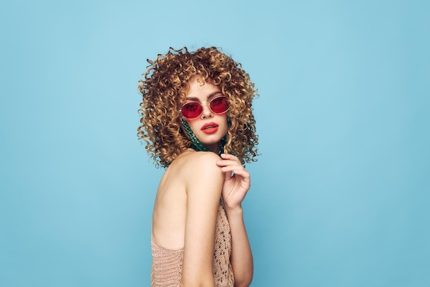 Sweet woman party on an isolated background evening outfit