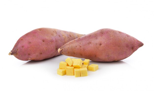 Sweet yam potato on the white space