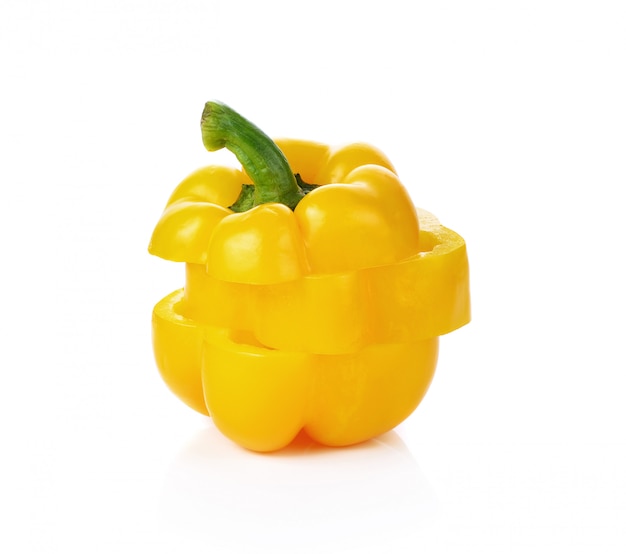 Sweet yellow pepper isolated on white 