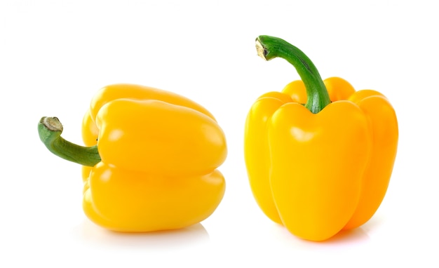 Sweet yellow pepper isolated on white