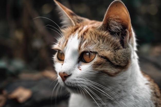 A sweet young cat in a portrait