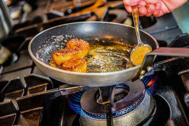 Sweets cooking process on the open fire