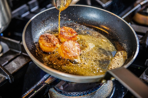 Sweets cooking process on the open fire