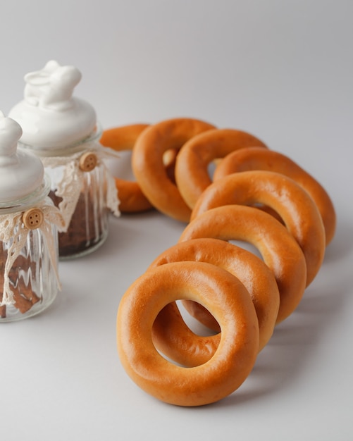 sweets for tea bagels crackers cookies and pretzels