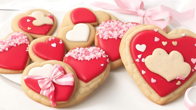 Sweets for valentine s day in heart shaped Ai Generated