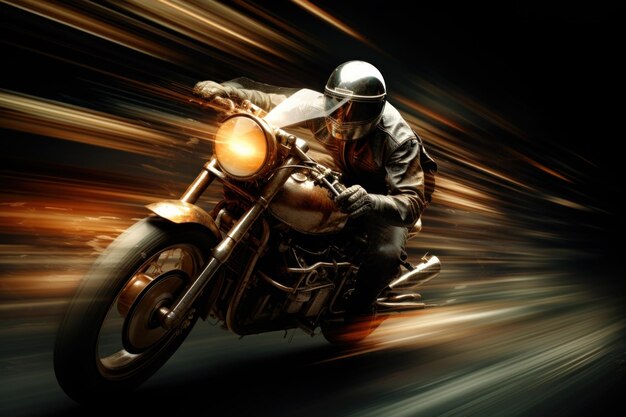 Свифт ездит на мотоцикле на высокой скорости.