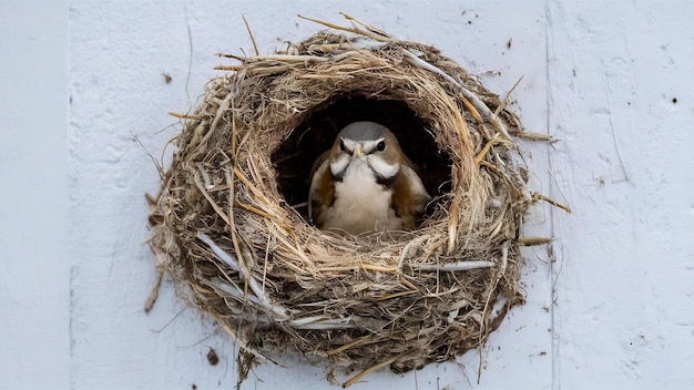 Photo swiftlet nest on white wall