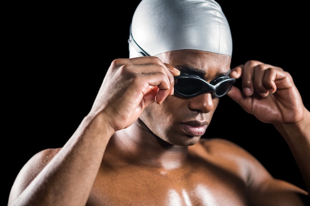 Swimmer ready to dive