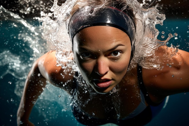 swimmers capturing the fluid motion and determination in the water