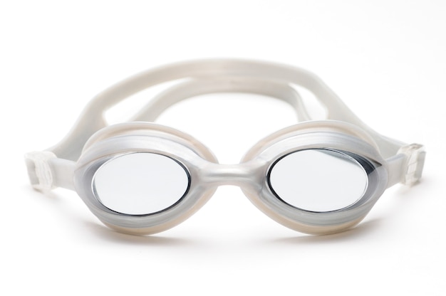 Swimming goggles on an isolated white background