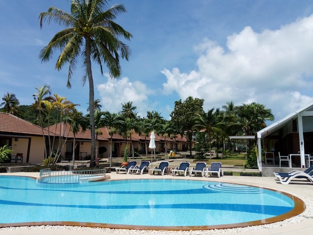 Swimming pool and entertainment area in the hotel complex