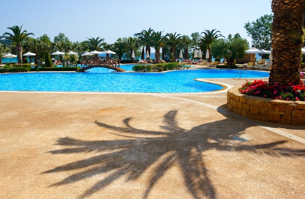 Swimming pool at luxurious hotel