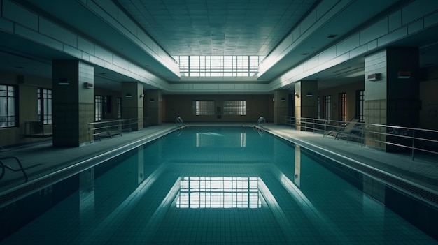 Swimming pool in luxury hotel Generative Ai