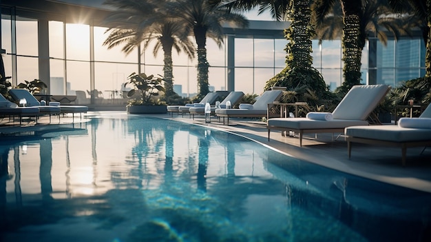Photo swimming pool of luxury hotel