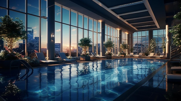 Swimming pool of luxury hotel