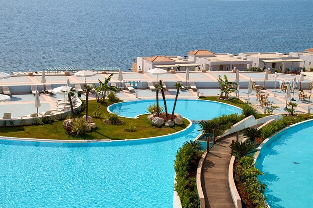 Swimming pool at luxury villa Rhodes Greece