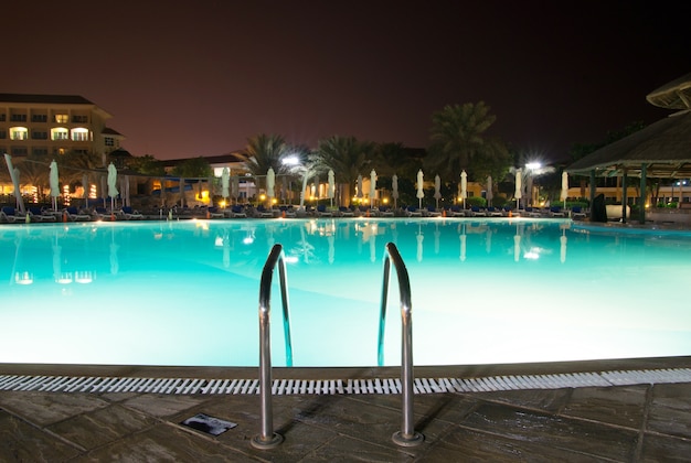 Swimming pool in night illumination