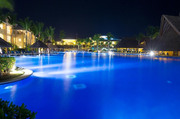 Swimming pool in night