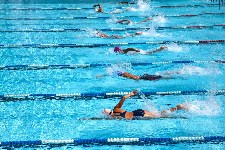 Swimming pool in a race.