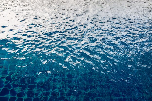 swimming pool sun reflection with blue mosaic background