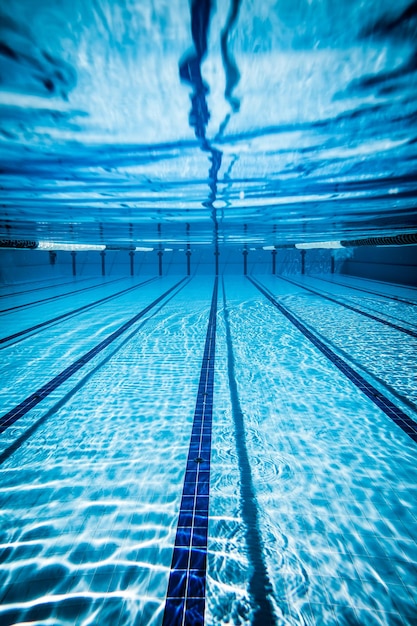 Swimming pool under water background