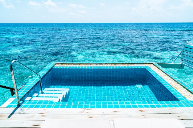 swimming pool with sea views in Maldives