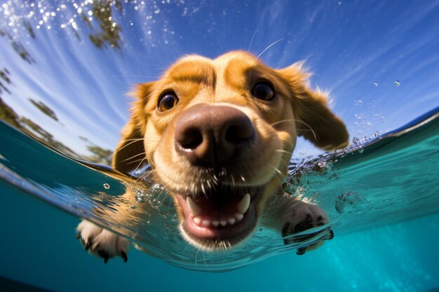 Photo swimming in sunshine