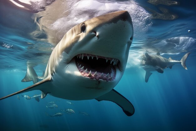 Swimming with sharkssea animal photography