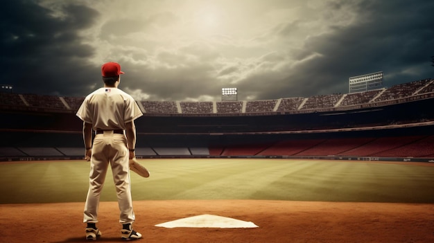 Premium AI Image  Swing for the Fences A Baseball Player Ready to Knock it Out  of the Park with GenerativeAI