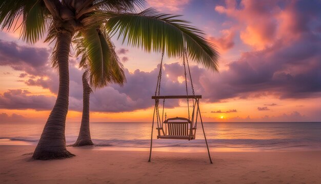 Photo a swing that has the word  paradise  on it