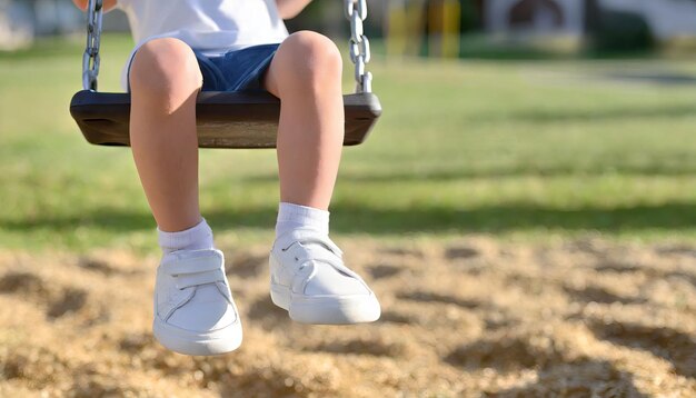 Swing Time Dangling Feet Joy met Copyspace