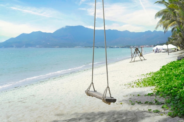 Swings at Doc Let beach of Vietnam