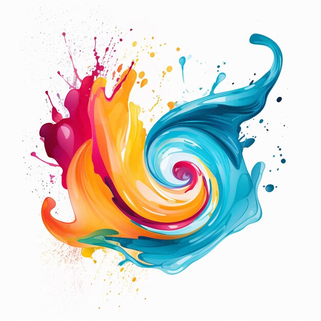 Swirl dynamic ink splash curve watercolor wave paint poster artistic graphic grunge blob blot