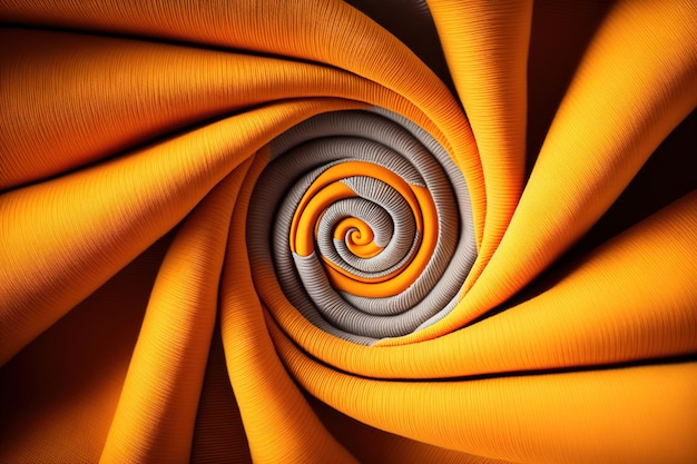 Swirl roll of silk cotton fabric texture