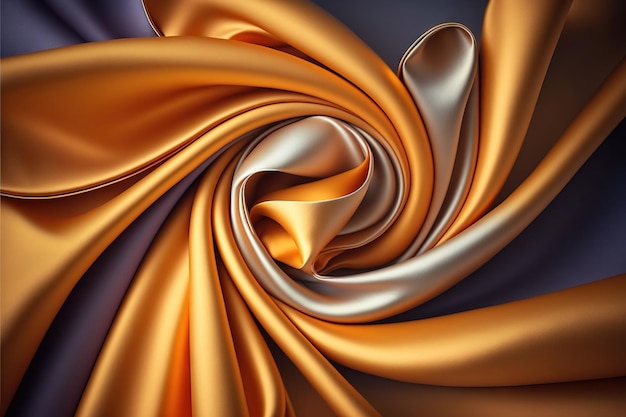 Swirl roll of silk cotton fabric texture