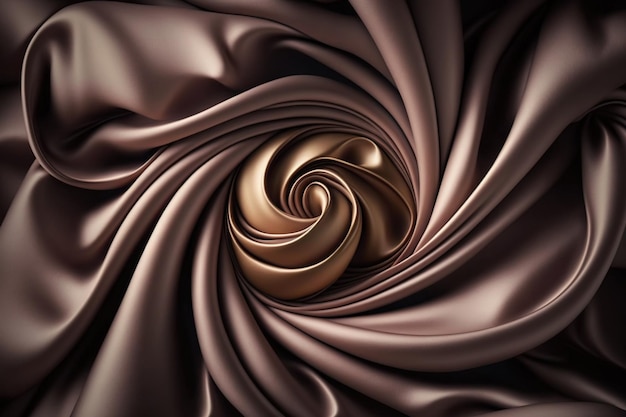 Swirl roll of silk cotton fabric texture