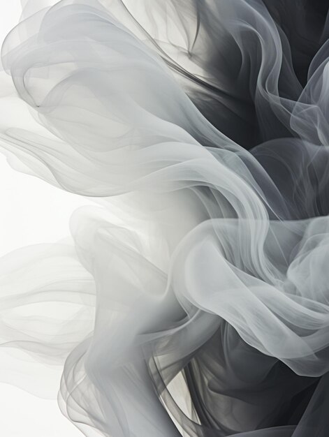 Swirling 3D Smoke Smudges in Black and White AI Generated