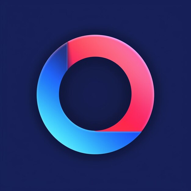 A swirling circular logo flat design and gradient color very simple design on solid background