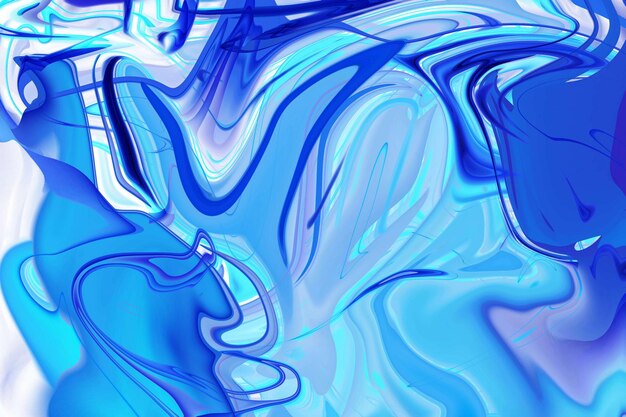 Swirling colors dynamic patterns and captivating forms in abstract blue and white paint swirls background