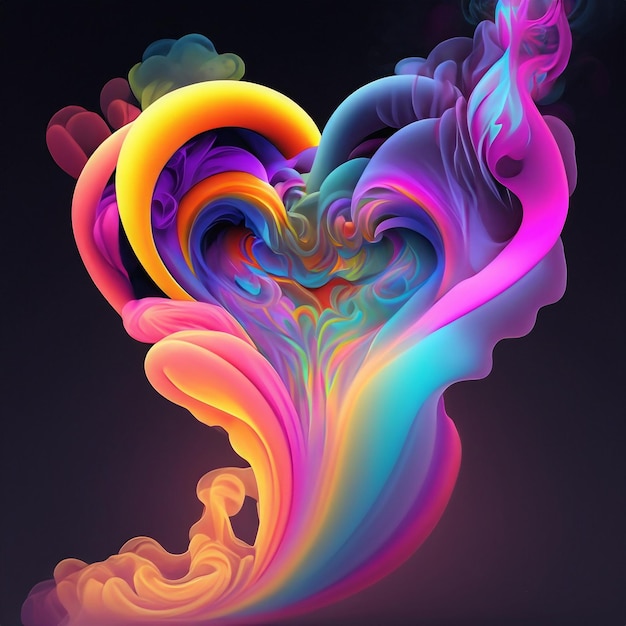 The swirling dreams Colorful smoke heart background HD