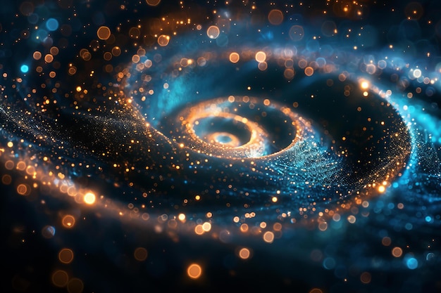 Photo a swirling galaxy of light and glitter