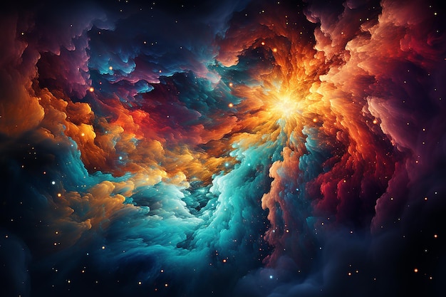 a swirling galaxy with psychedelic colors and cosmic AI generated