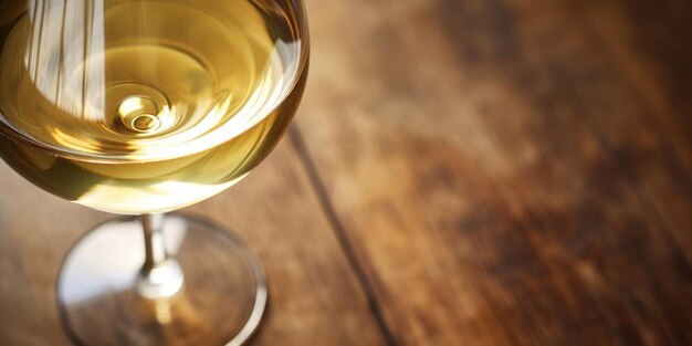 Photo swirling glass of white wine