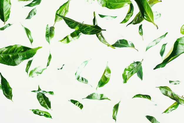 사진 회전 하는 녹색 차 잎