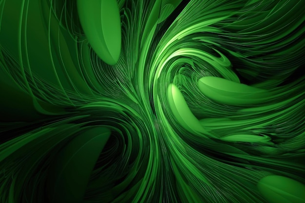 Photo swirling green vortex generative ai