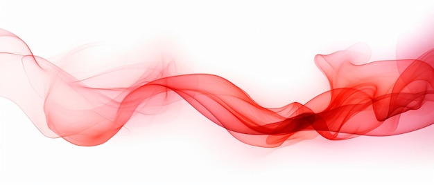 Swirling Movement of Red Smoke Abstract Line Isolate