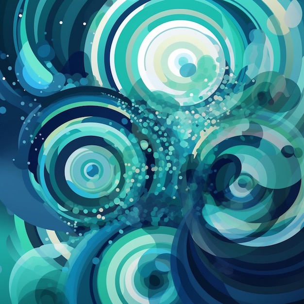 Swirling Neon Circles Abstract Wallpaper